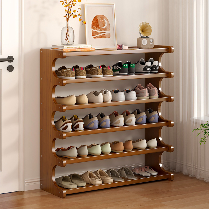 Simple Shoe Rack Household Wooden Doorway Multi-Layer Dormitory Entry Storage Shelf Rental Room Bamboo Shoe Cabinet