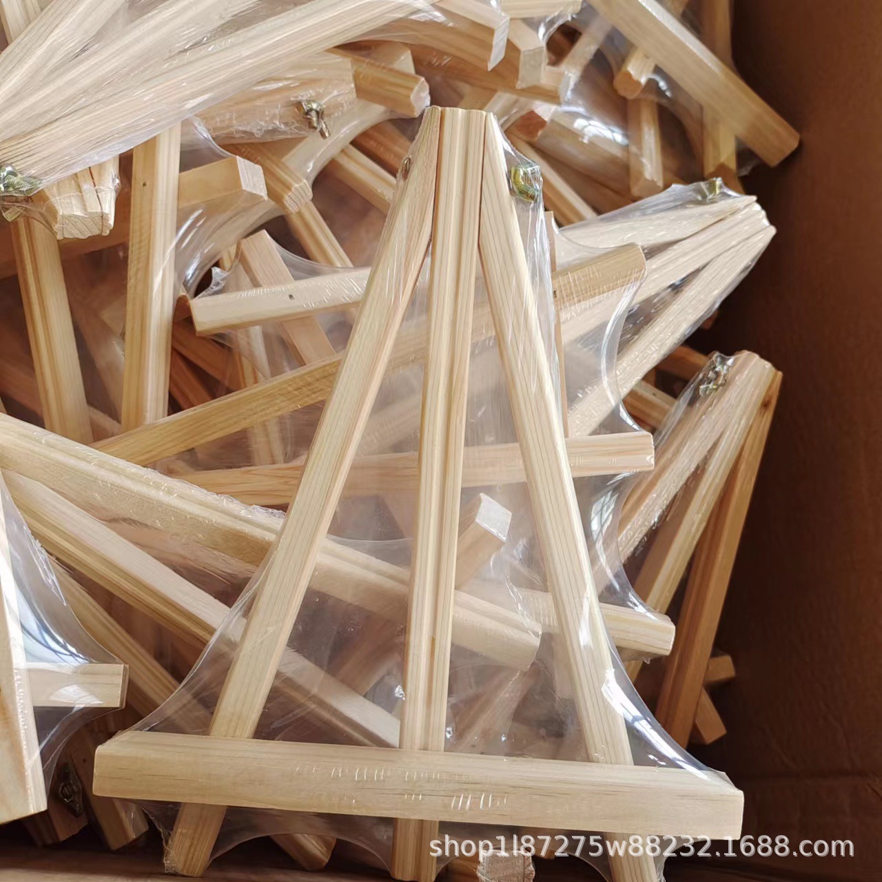 Picture of 18*24 easel thread foldable easel wooden triangle bracket desktop painting display stand factory direct sale
