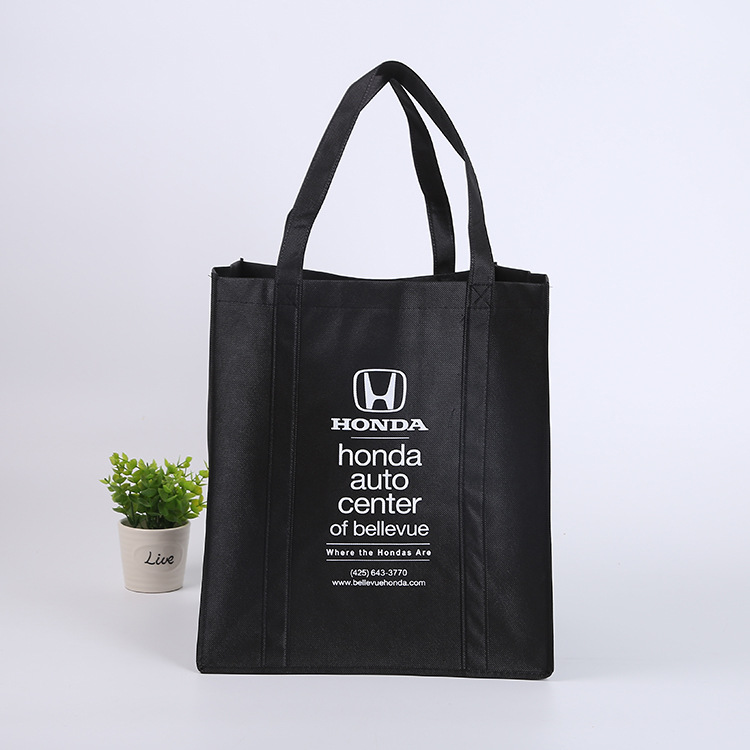 Non-woven bag printing logo shopping catering goods advertising bag making film coated three-dimensional non-woven handbag