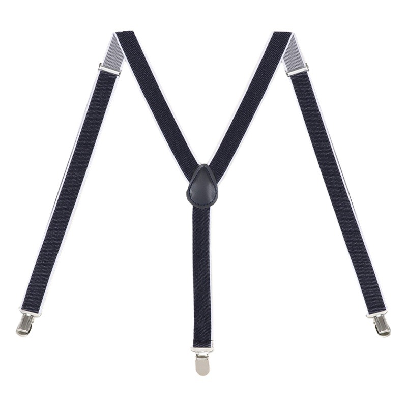 British Style Strap Clip Elastic Ribbon Suspenders Strap Strap Strap Strap Retro Black Strap for Men and Women