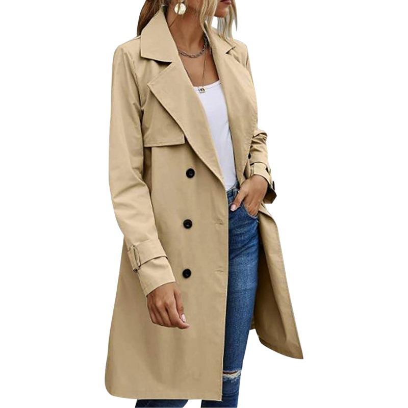 in stock! Autumn and winter Europe and the United States thin windbreaker women's coat Amazon cross-border foreign trade loose casual women's clothing