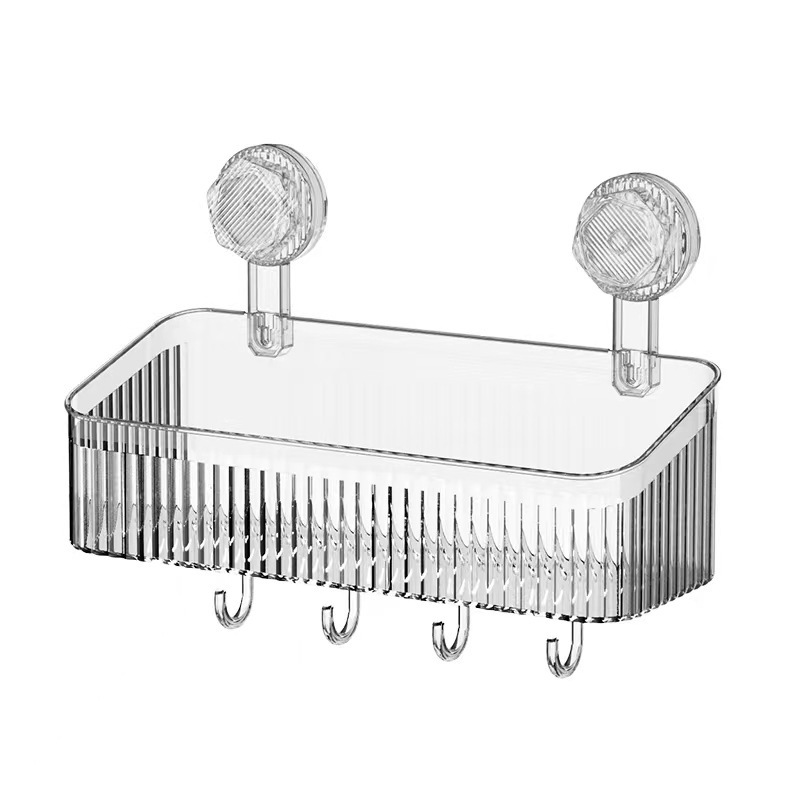 Picture of Bathroom strong suction cup storage rack household punch-free cosmetic mouthwash Cup rack kitchen wall-mounted seasoning storage rack