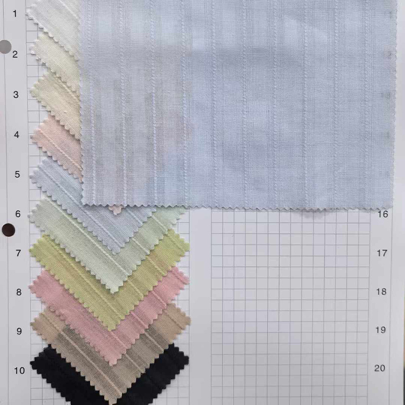 Xiaojun textile new Chinese fabric cotton gauze striped jacquard fabric shirt dress children's clothing lift