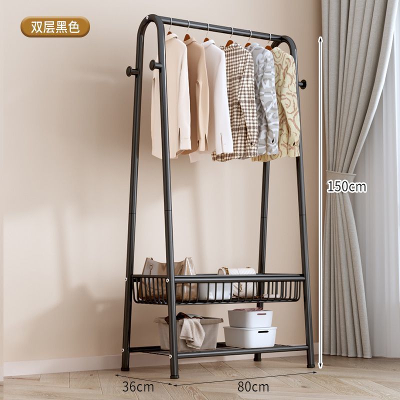 Picture of Hanging clothes rack floor-to-ceiling bedroom household coat rack simple clothes hanger drying rack indoor storage rack cooler pole