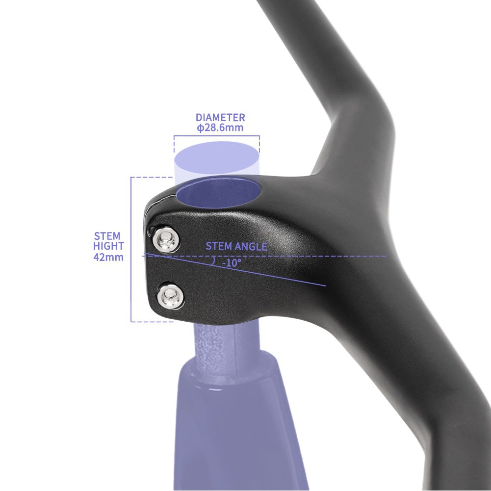 Ultra-light carbon fiber integrated straight bicycle mountain bike XC integrated mountain bike grip minus 10 degrees