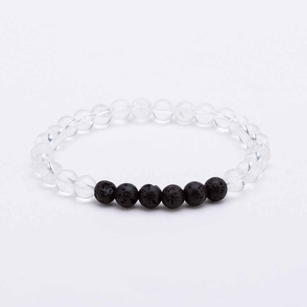 European and American wish best selling white crystal quartz stone volcanic stone bracelet new handmade jewelry jewelry