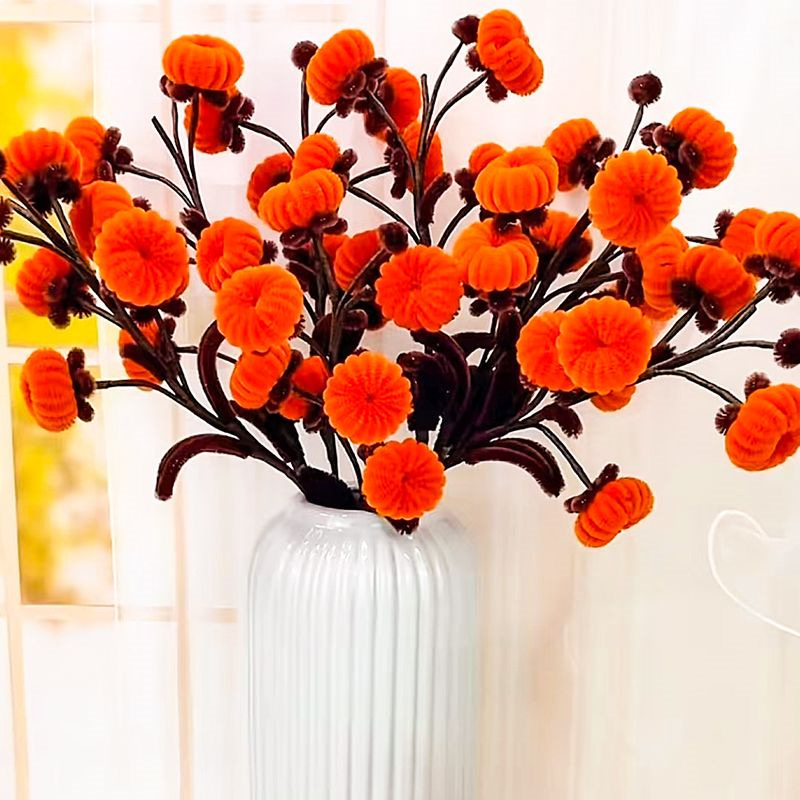 Picture of DIY Persimmon-Shaped Twist Stick Material Kit Housewarming Gift Making Living Room Artificial Flower Weaving Creative Handicraft