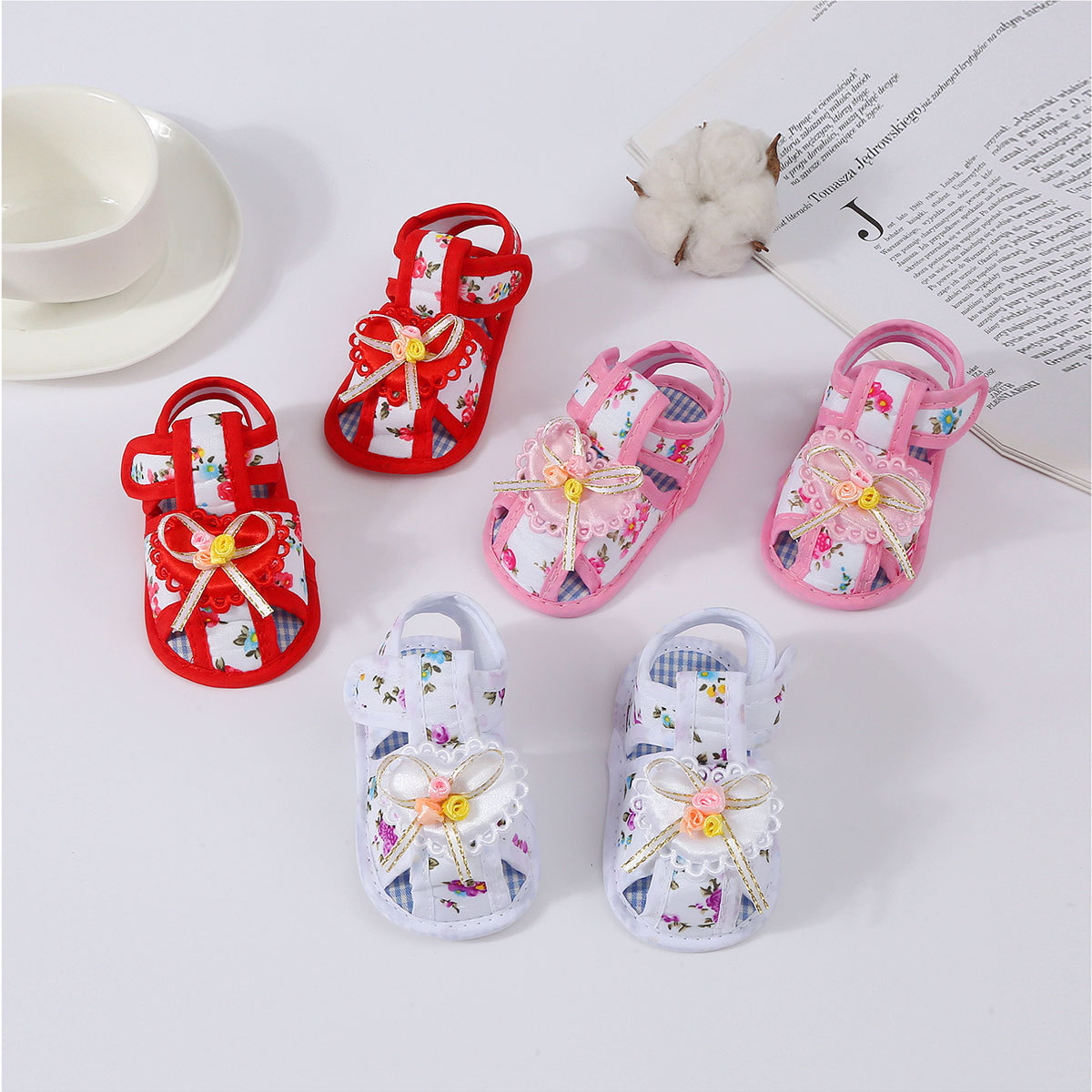 Baby sandals 0-1 year old baby girl cool shoes toddler shoes soft bottom breathable non-slip summer new TEMU hot sale