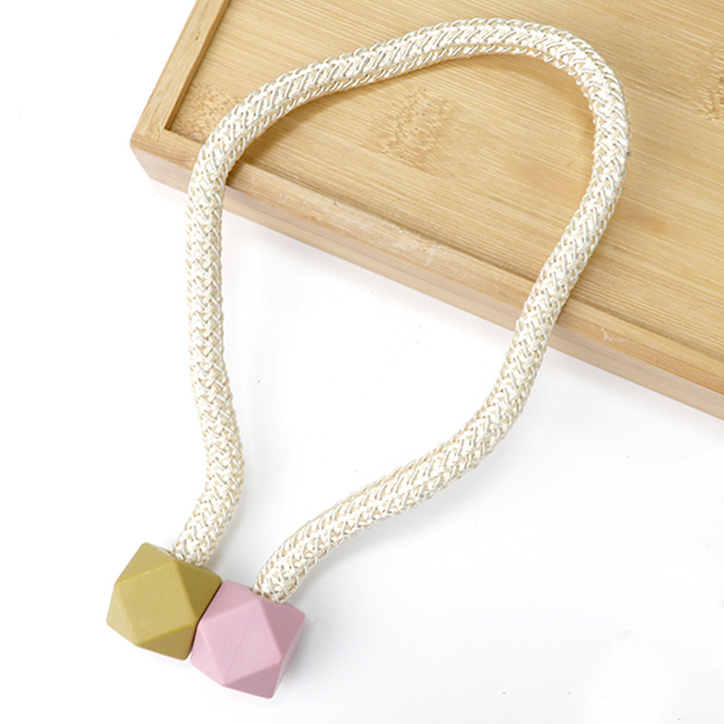 Picture of Cross-border Wholesale Creative Rubik's Cube Magnetic Buckle Punch-free Pair Pack Simple Curtain Buckle Tying Rope Accessories Curtain Strap