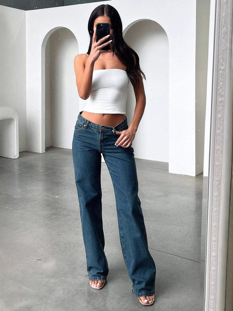 High quality cross-border exclusive for European and American women Denim Amazon AliExpress TEMU new ladies straight jeans