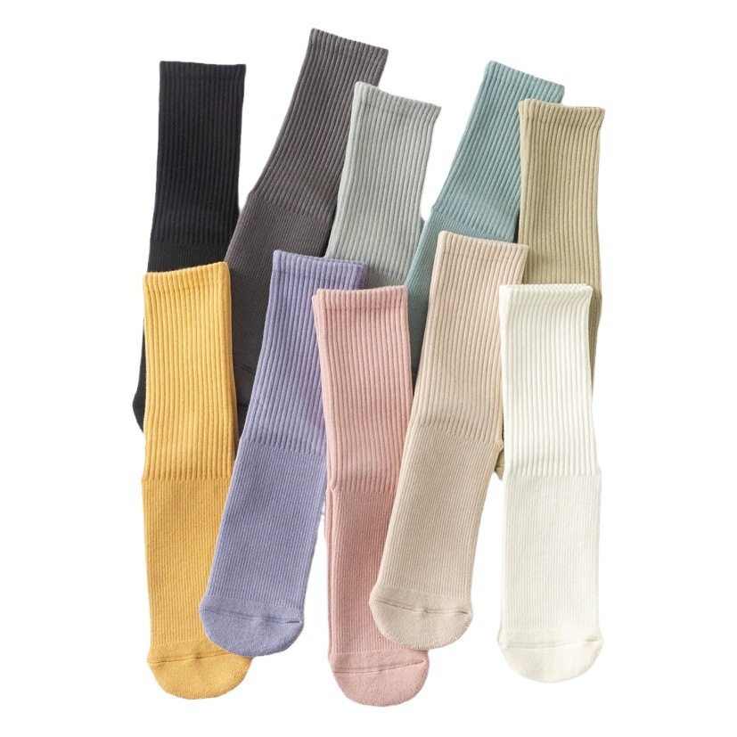 Mid-High Yoga Socks Thickeneded Non-Slip Pilates Mid-Calf Socks for Women Autumn and Winter Pure Cotton Professional Fitness Sports Long Socks