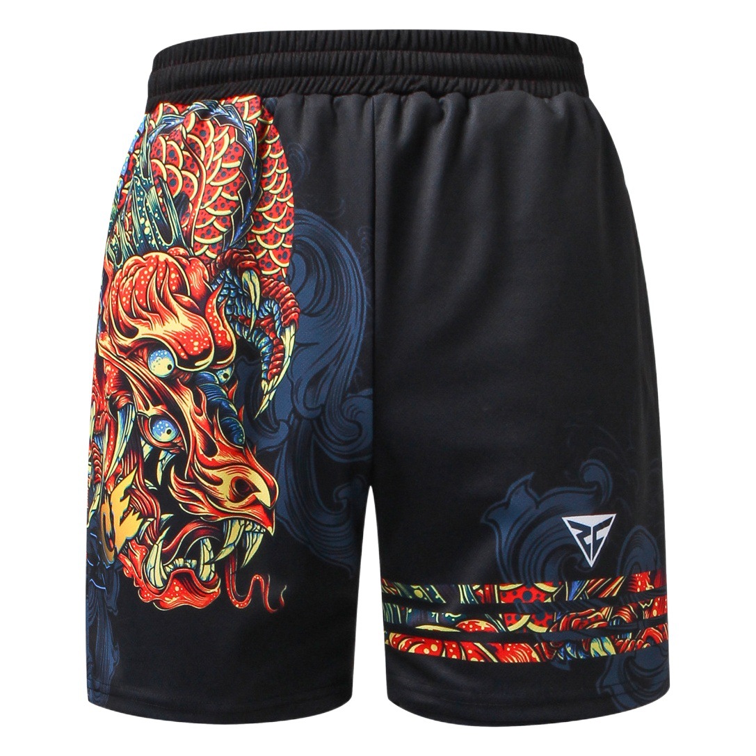 Sports shorts men's quick-drying fitness basketball running fighting training plus size trendy casual cropped loose short pants