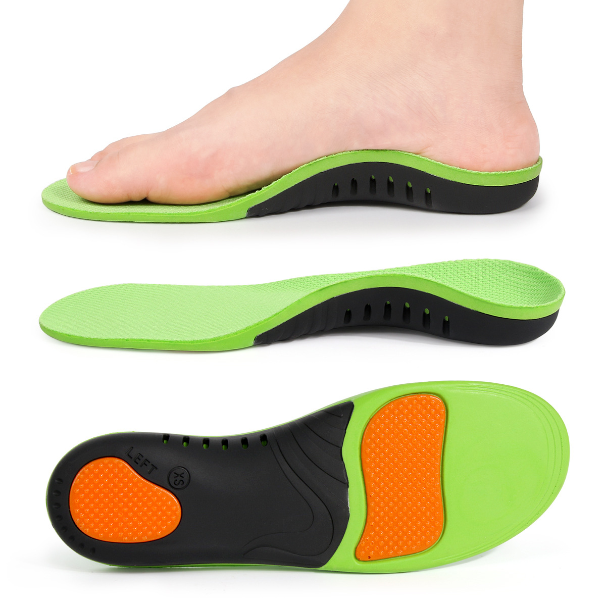 Foot arch insole PU sports insole flat foot high arch support cross-border hot-selling men's and women's shock absorption insole