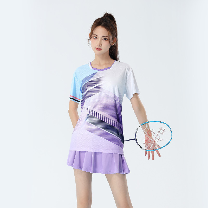 Picture of 2025 New Badminton Suit Women's Suit Quick-Drying Korean Version Men's Volleyball Table Tennis Game Training Team Suit Printing