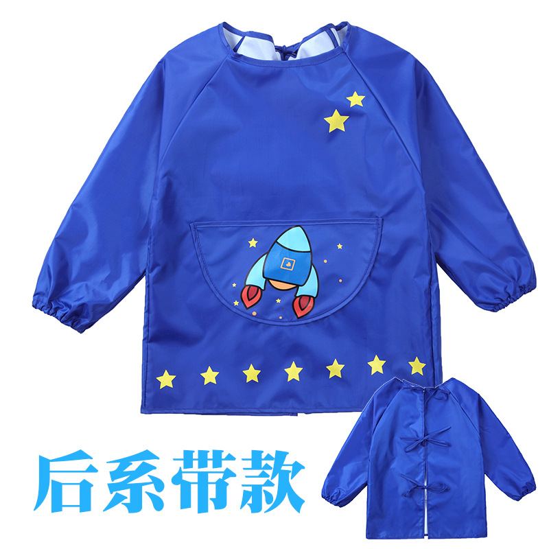 Picture of Cross-border supply of children playing sand clothing anti-dress baby eating clothes cartoon cover baby Four Seasons waterproof blouse painting