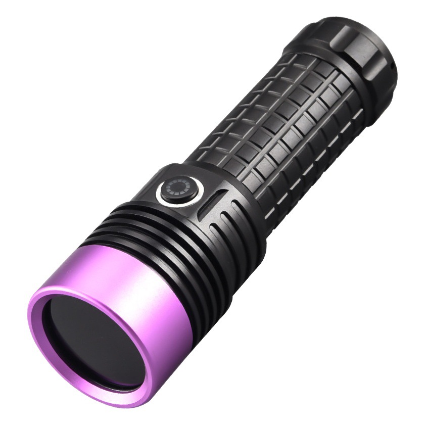 New purple light flashlight UV black mirror purple light 60W wholesale jewelry fluorescent anti-counterfeiting oil stain detection 365NM