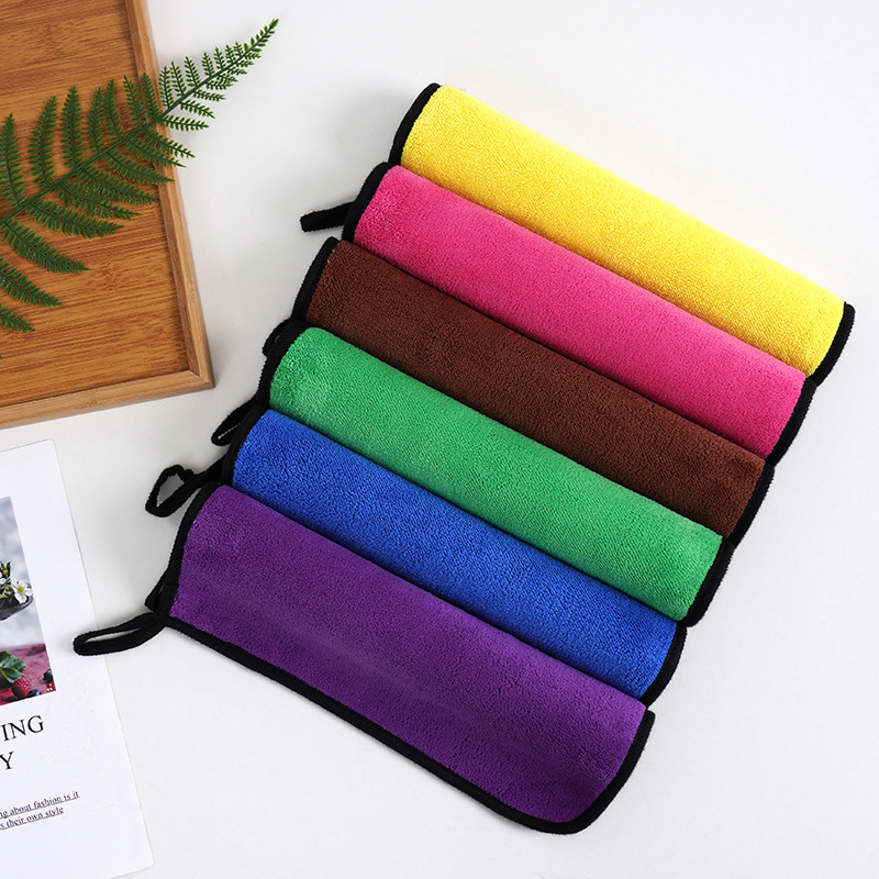 Coral Velvet Car Towel Double-Sided Strong Water Absorption Car Wash Cleaning Cloth 3040 Cross-Border Wholesale Amazon
