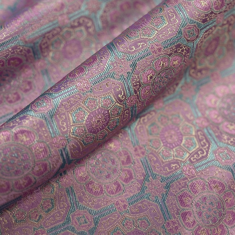 Picture of Pink Blue Small Baoxinghua New Brocade Imitation Song Brocade Fabric New Chinese Style National Style Brocade Vest Jacket Fabric