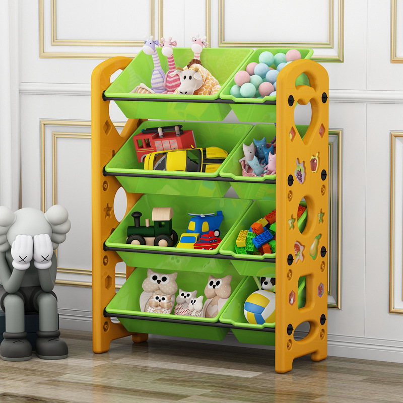 Picture of Children's Toy Storage Rack Household Kindergarten Baby Storage Rack Floor Multi-Layer Finishing Rack Storage Cabinet Plastic Basket