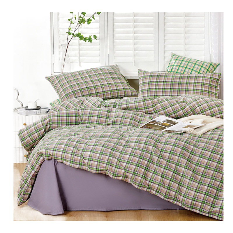 2025 New Combed Compact Spun High-Quality Washed Cotton Fabric Yarn-Dyed Plaid Series Home Textile Fabric Manufacturer