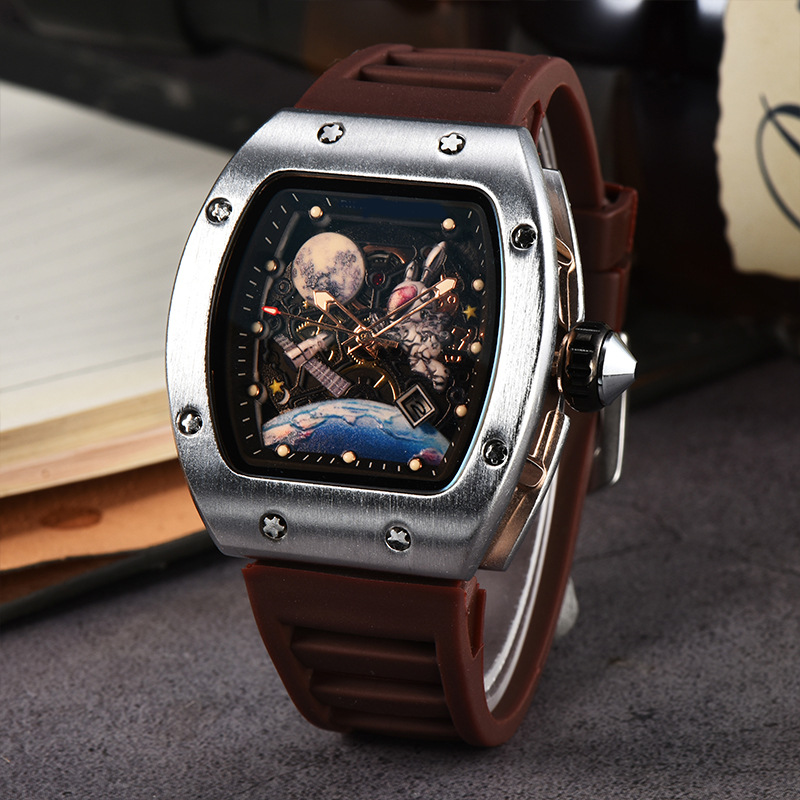 Picture of Factory wholesale foreign trade new barrel-shaped space astronaut luminous hollow tourbillon fashion men's wrist watch