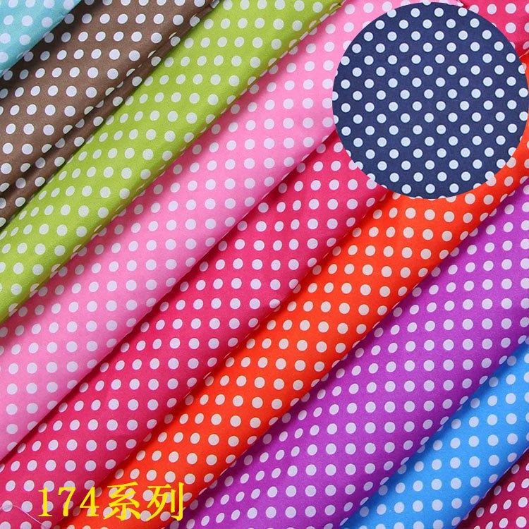 Factory spot polyester fabric 5mm wave dot printing exquisite Series color dot printing fabric wholesale