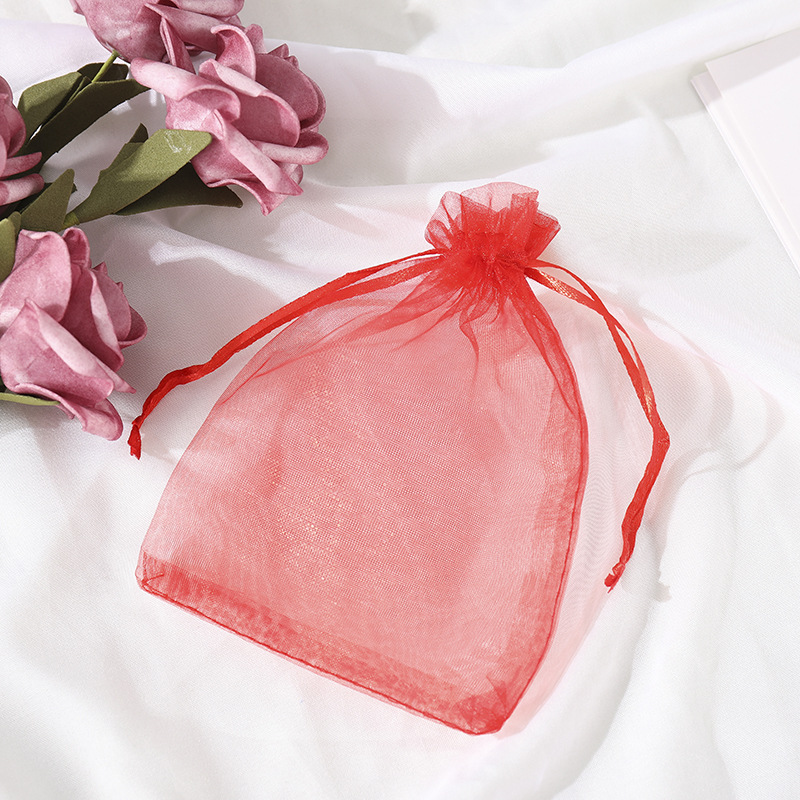 Picture of Plain beam gauze bag wholesale wedding candy bag spot small gift packaging mesh bag printing high density gauze