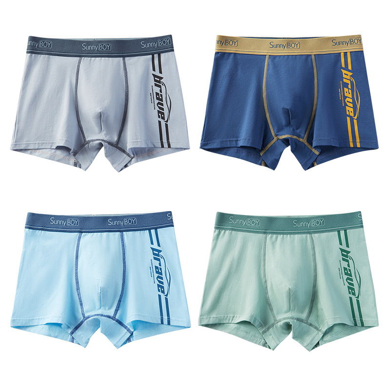 Picture of Youth underwear boys' cotton boxers high school junior high school students boys' development period boxers shorts inner wear