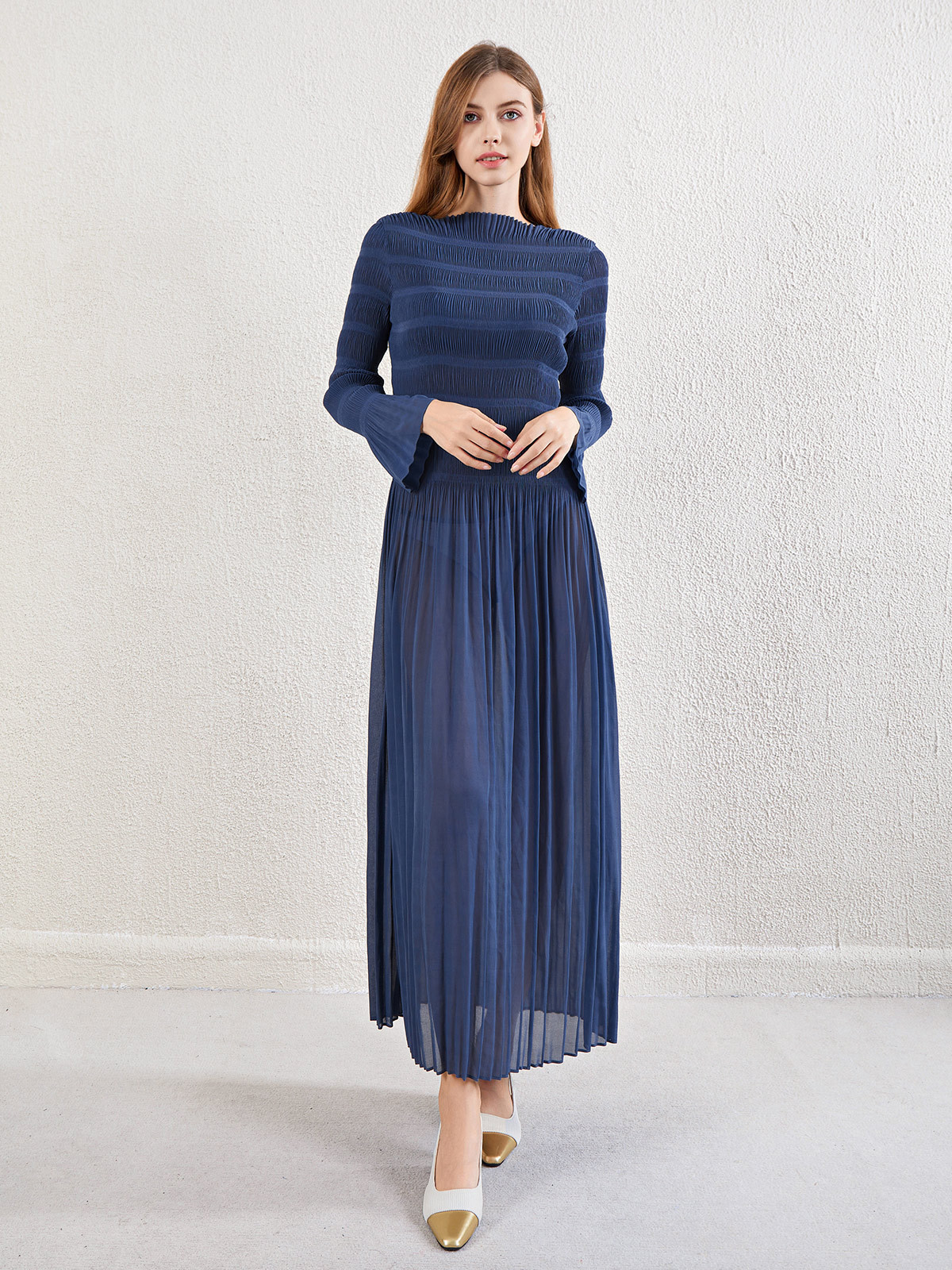 Picture of European and American Clothing Long-Sleeved Dress for Women 2024 Early Autumn New Large Size Slim Round Neck Elegant Elegant A-Line Long Skirt
