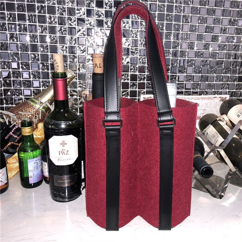Felt Red Wine Bag Thickened Single and Double Wine Champagne Bag Activity Gift Red Wine Bag