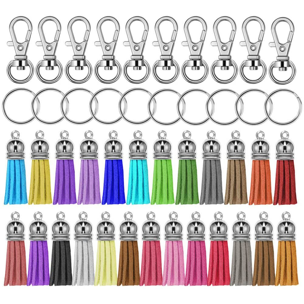 [Cross-border] Tassel Keychain rotating hook key accessories backpack small pendant decorative handmade materials