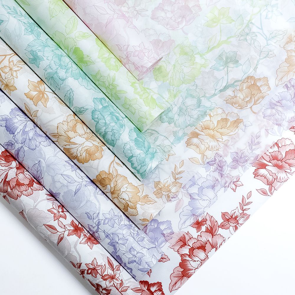chic flower printing lining pear paper wrapping paper fresh bouquet gift decoration handmade diy floral material