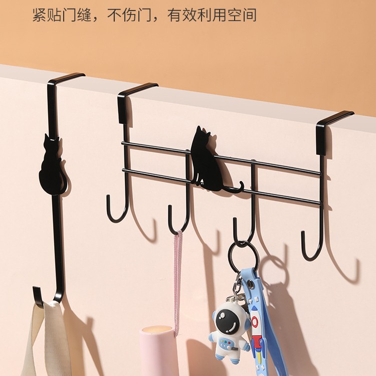 Hook Behind Cabinet Door Without Punching Kitchen Door Back Storage Rack Hanger Row Hook Dormitory Bed Wardrobe Door Hanger