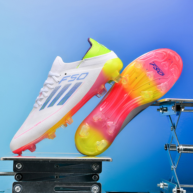 Cross-Border New F50 Low-Top Football Shoes for Male and Female Students Long Spike World Cup Grass Game Training Shoes Wholesale