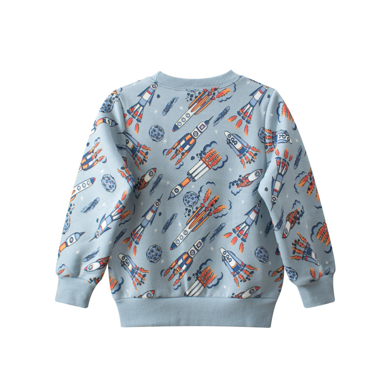 Picture of 27kids Korean style children's clothing autumn and winter men's sweater fleece-lined cartoon baby clothes live supply one-piece delivery