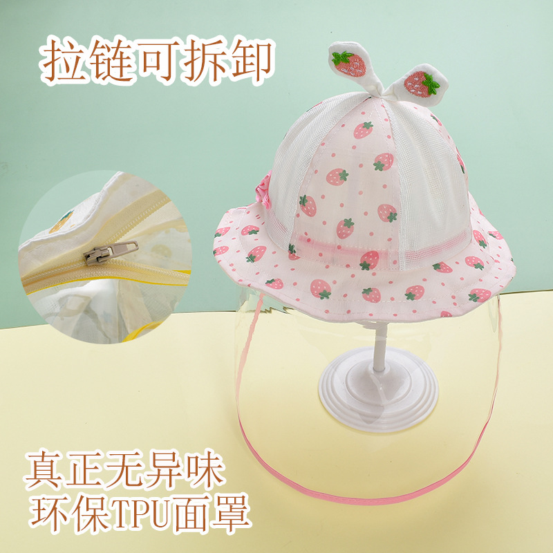 Picture of Newborn Baby Protective Face Cover Going Out Baby Anti-Droplet Hat Summer Sun Protection Hat Spring and Autumn