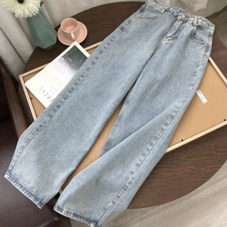 Picture of Spring and Autumn High Waist Jeans 2021 New Slim Look High Fashion Brand Straight Loose Dipped Vibe Style Pants