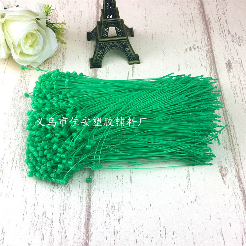 General purpose green round head hand-piercing needle tag line plastic sub-female buckle clothing rubber needle trademark tag rope manufacturers wholesale