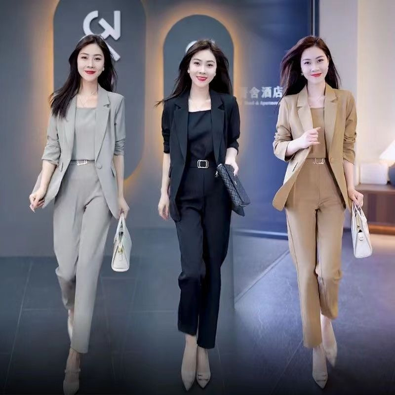 [One shot and three shots] Professional Suit suit Women's 2024 New Slim-fit Fashion Elegant Light Luxury Suit Three-piece Suit