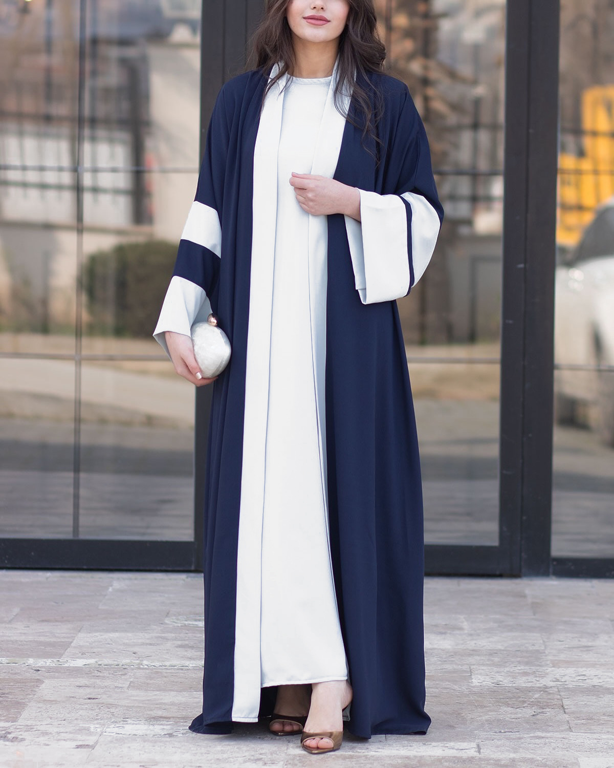 Picture of (Two-Piece Set) Middle East Amazon Robe Arabian Women's Abaya Fashion New Color Matching Saudi Dubai