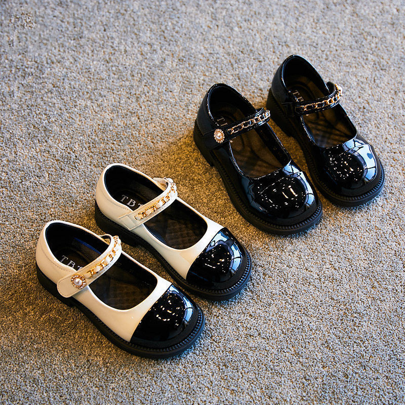 Girls Small Leather Shoes 2025 Spring and Autumn New Black Shoes for Little Girls Performance Shoes Children Soft Sole British Style Princess Shoes