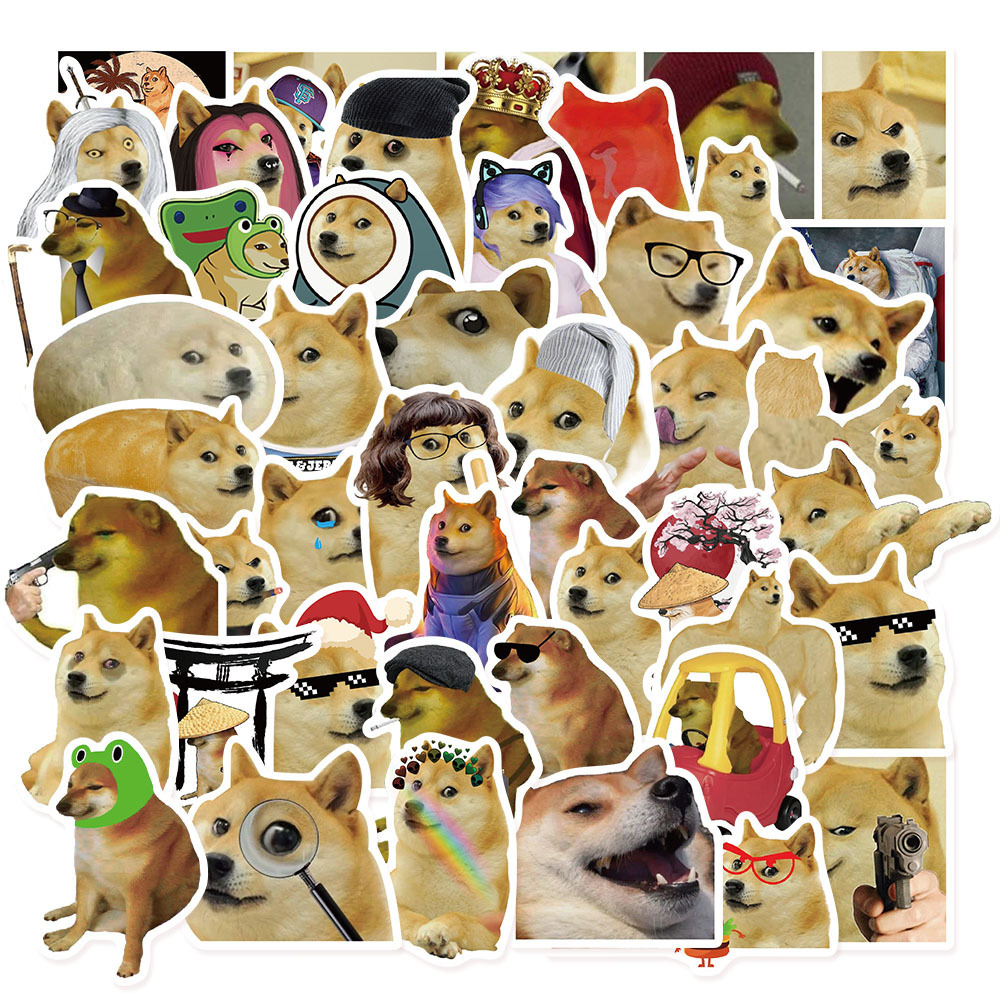 50 Funny annoying dog stickers laptop water Cup hand account phone case guitar decorative waterproof stickers