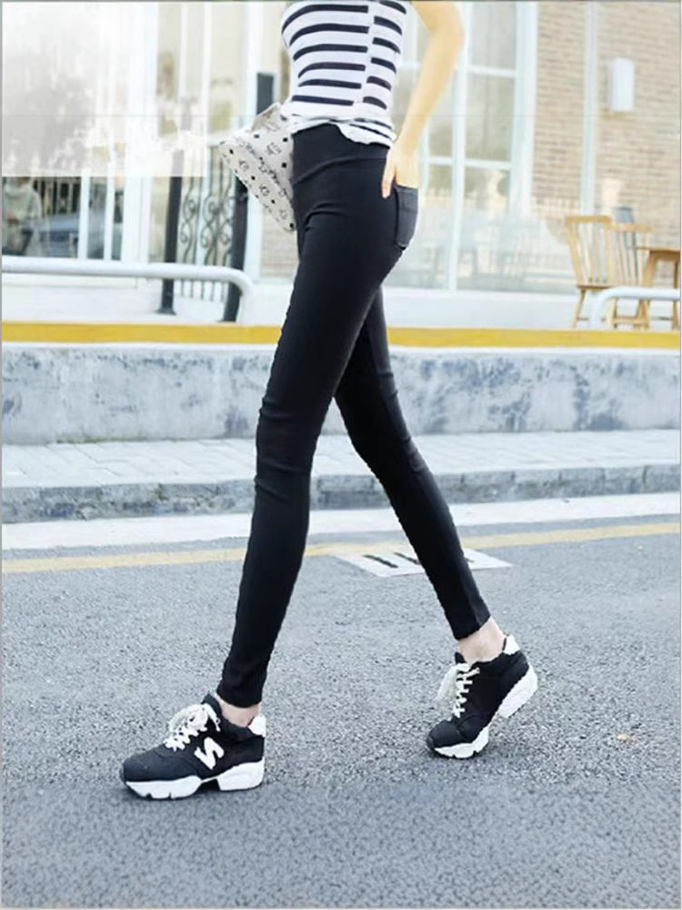 Picture of Korean-style Stretch Tight Pants Skinny Pants All-match Fashion Pencil Pants Women's Outer Wear Casual Leggings Black Spring and Autumn