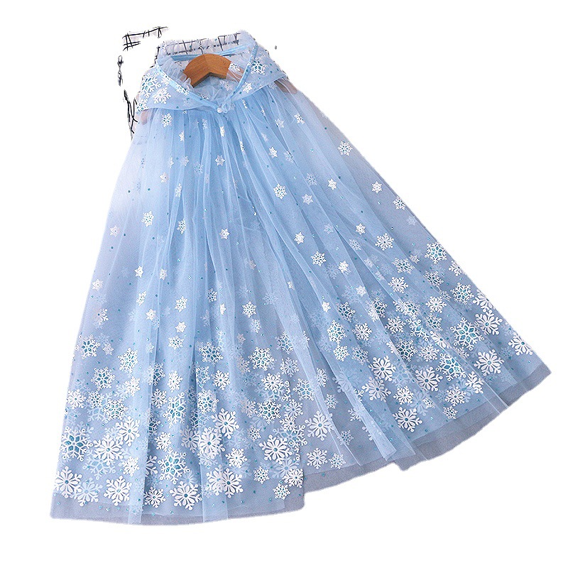 Picture of Frozen Cape Thin Children's Stylish Mesh Cloak Cosplay Costume Hooded for Going Out