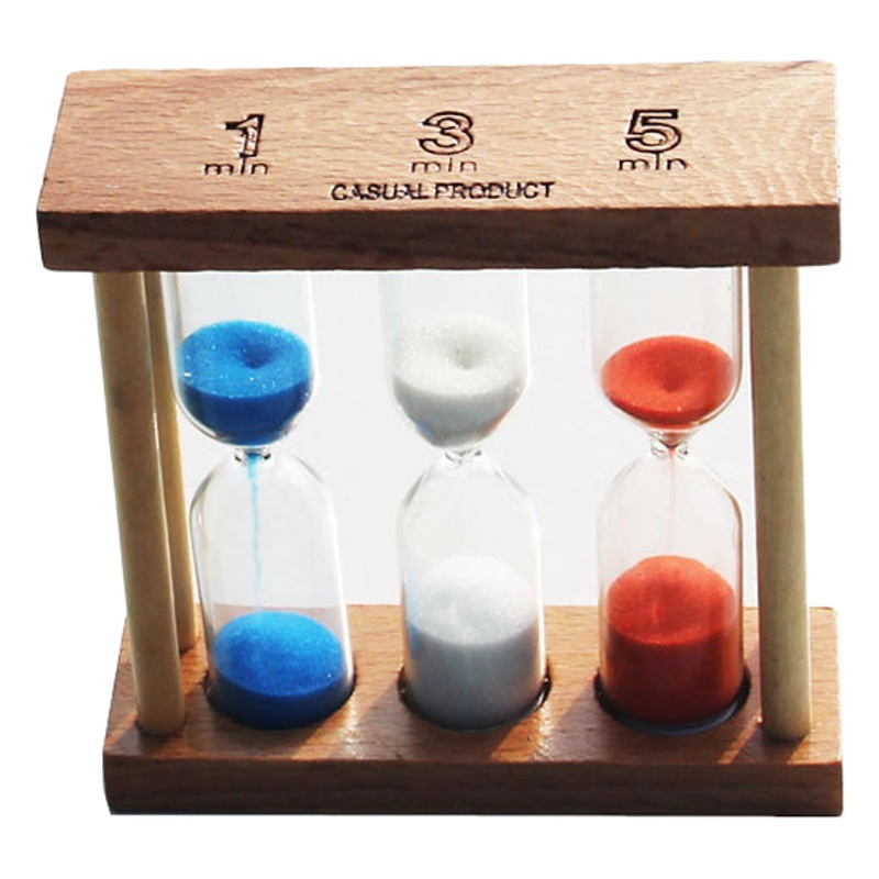 Wooden hourglass creative 1+3+5 minutes conjoined hourglass timer home decoration gift crafts