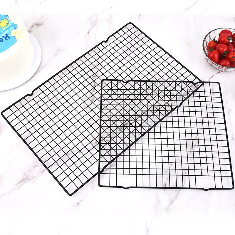 Baking Tools small size Large Cake Cold Rack Black Non-stick Cold Drying Net Bread Cooling Rack Square Baking Net