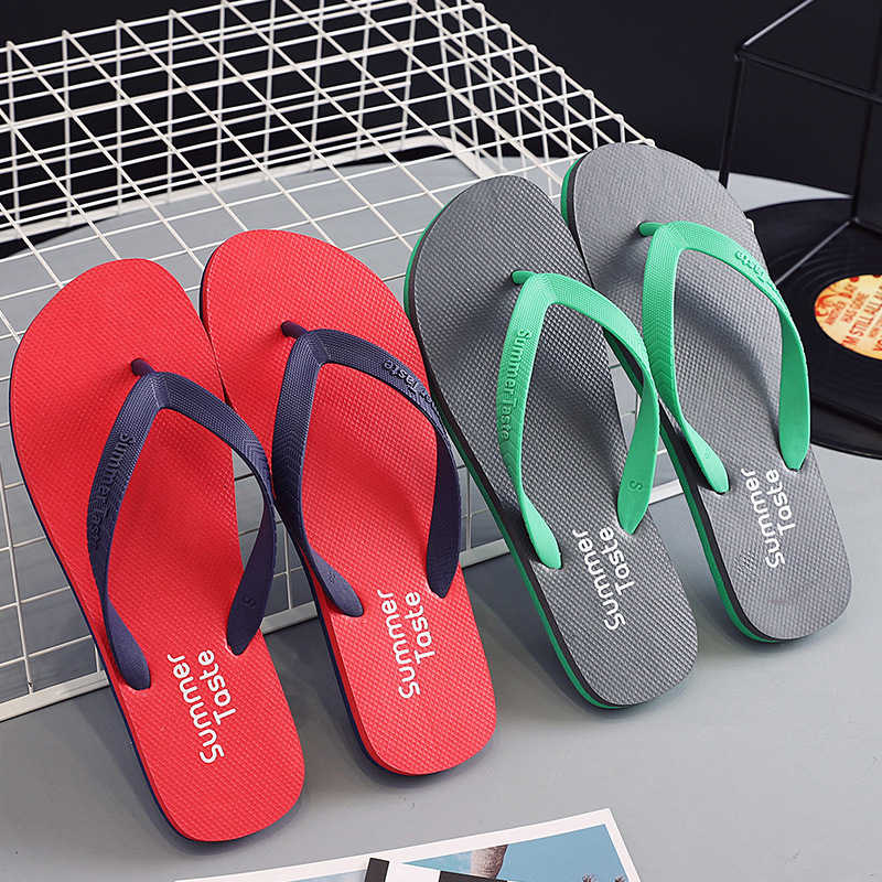 New Flip-Flops Men's Durable Summer Flip-Flops for Outer Wear Men's Clip-Flops Distinctive Bath Non-Slip Sandals