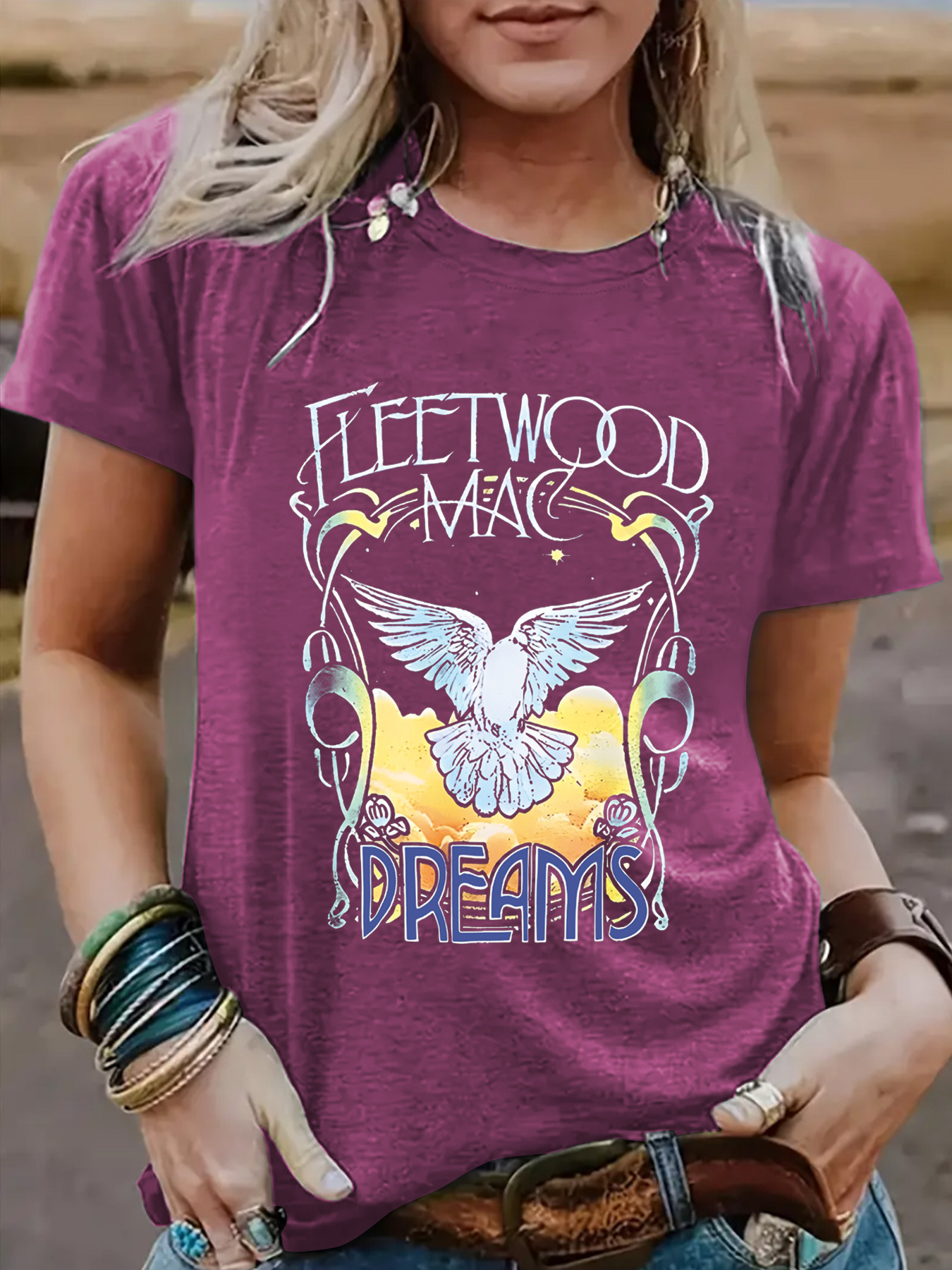 Amazon European and American summer women's pigeon pattern round neck short sleeve leisure fashion foreign trade explosion T-shirt cross-border e-commerce
