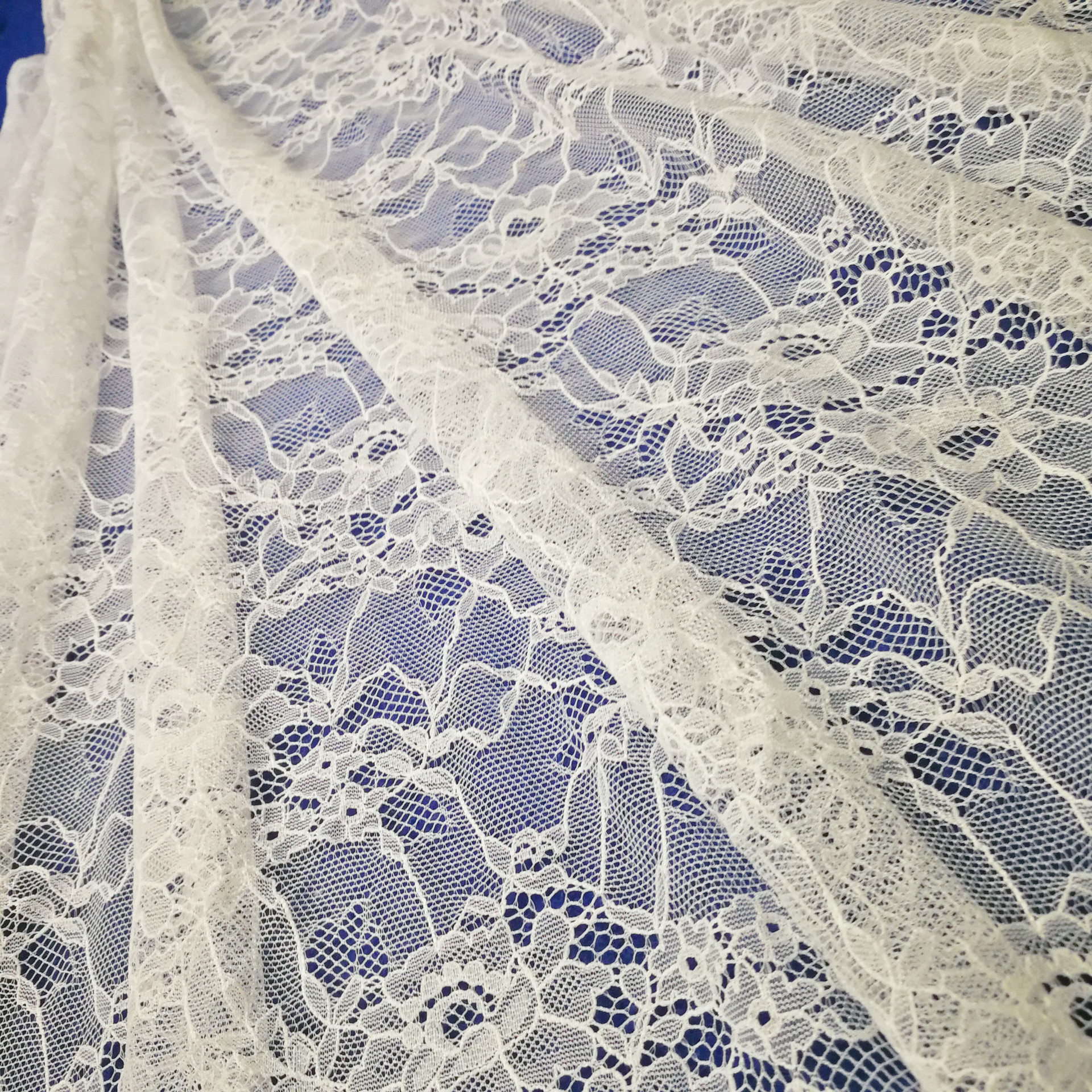 Hollow Knitted Elasticless Lace Fabric Thin Bilateral Wave Wedding Dress Underwear Underwear Base Shirt Fabric