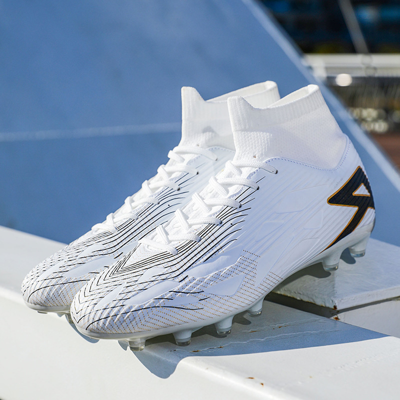 Cross-border European Cup New Shattered Nail Football Shoes Men's High-top Adult plus size Youth Training Spike sneaker Women